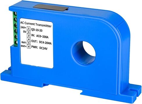 DC24V POWERSER AC 100A 300A 600A محول الطاقة الحالي 4 إلى 20MA 0 إلى 10V RS485 مرحلة الإخراج 35mm DIN AC Transmitter (20 مم ، AC0-10A_4-20MA Outder_DC24V) in Kuwait
