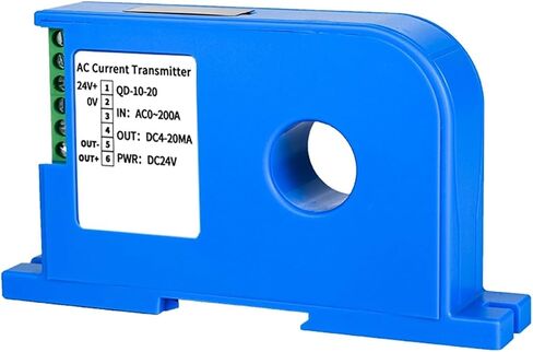 DC24V POWERSER AC 100A 300A 600A محول الطاقة الحالي 4 إلى 20MA 0 إلى 10V RS485 مرحلة الإخراج 35mm DIN AC Transmitter (20 مم ، AC0-10A_4-20MA Outder_DC24V) in Kuwait