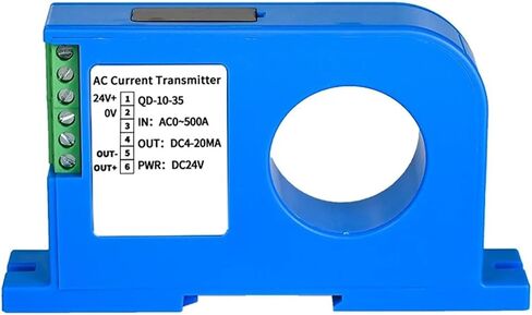 DC24V POWERSER AC 100A 300A 600A محول الطاقة الحالي 4 إلى 20MA 0 إلى 10V RS485 مرحلة الإخراج 35mm DIN AC Transmitter (20 مم ، AC0-10A_4-20MA Outder_DC24V) in Kuwait