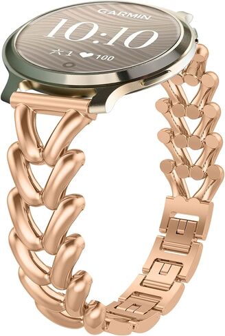 نطاقات الساعات المعدنية متوافقة مع Garmin Lily 2/Lily 2 Active/Lily 2 Classic/Lily 2 Sport ، حزام باستيل بسلات معدنية رفيعة 14 مم للنساء in Kuwait