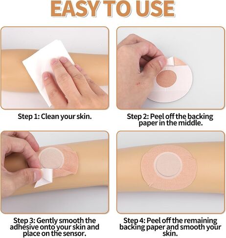 BOXOB 40pcs Sensor Covers Patch for Libre 2/3, Waterproof Breathable Sensor Protector Adhesive CGM Tape Overpatch Patches for Swimming Showering in Saudi Arabia