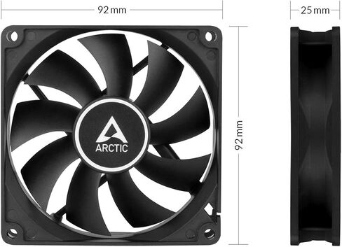ARCTIC F9 PWM PST - 92 MM PWM PST CASE FAN مع تقنية مشاركة PWM (PST) ، محرك هادئ للغاية ، الكمبيوتر ، سرعة المروحة: 150-1800 دورة في الدقيقة - أسود in Kuwait