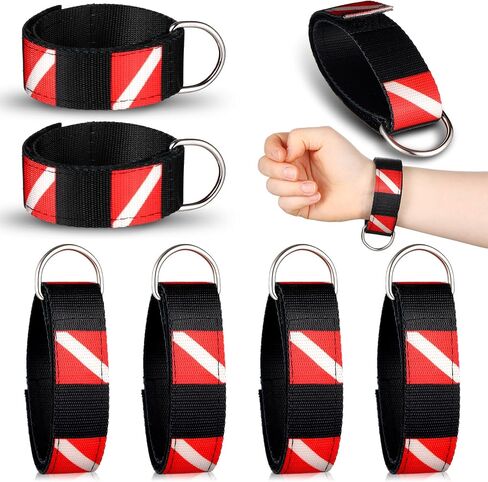 6 PCS Scuba Scuba Diving Strap معصم معصم مع الفولاذ المقاوم للصدأ D حلقة لزجة الغوص للازدغ in Saudi Arabia