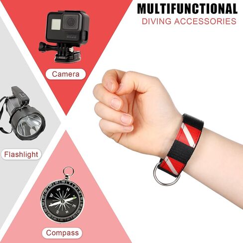 6 PCS Scuba Scuba Diving Strap معصم معصم مع الفولاذ المقاوم للصدأ D حلقة لزجة الغوص للازدغ in Saudi Arabia