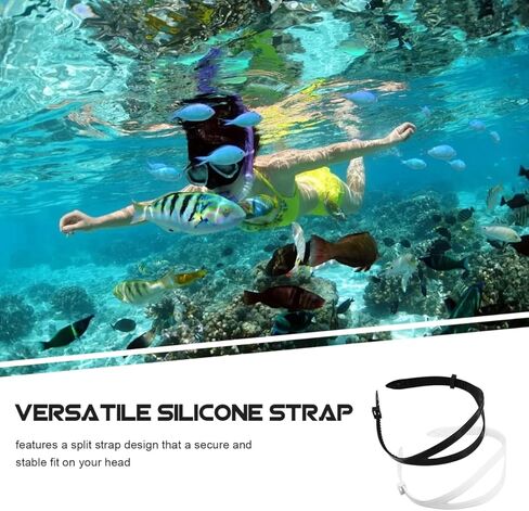 استبدال أحزمة Goggle السيليكون ، 2pcs غطس عالمي نظارات بونجي حزام قابلة للضبط للسباحة الفرقة الفرقة snorkeling موصل scuba eyeglasses الأجزاء (أبيض + أسود 166) in Kuwait