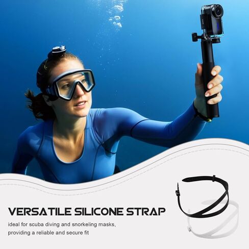 استبدال أحزمة Goggle السيليكون ، 2pcs غطس عالمي نظارات بونجي حزام قابلة للضبط للسباحة الفرقة الفرقة snorkeling موصل scuba eyeglasses الأجزاء (أبيض + أسود 166) in Kuwait