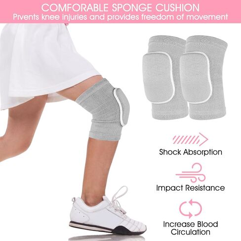 Knee Pads for Kids Suit for Age 7-12 Years, Wrestling Knee Pads Volleyball Knee Pads Thick Sponge Youth Girls Anit-Slip Sport Knee Support Brace for Volleyball Dance Yoga Running Climbing Grey in Saudi Arabia