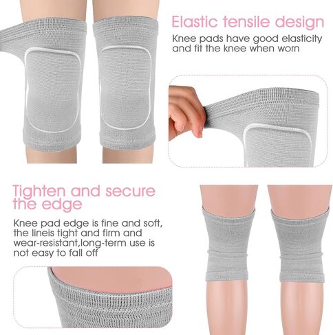 Knee Pads for Kids Suit for Age 7-12 Years, Wrestling Knee Pads Volleyball Knee Pads Thick Sponge Youth Girls Anit-Slip Sport Knee Support Brace for Volleyball Dance Yoga Running Climbing Grey in Saudi Arabia