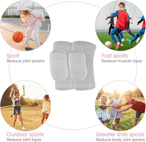 Knee Pads for Kids Suit for Age 7-12 Years, Wrestling Knee Pads Volleyball Knee Pads Thick Sponge Youth Girls Anit-Slip Sport Knee Support Brace for Volleyball Dance Yoga Running Climbing Grey in Saudi Arabia