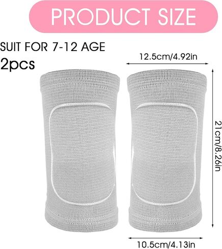 Knee Pads for Kids Suit for Age 7-12 Years, Wrestling Knee Pads Volleyball Knee Pads Thick Sponge Youth Girls Anit-Slip Sport Knee Support Brace for Volleyball Dance Yoga Running Climbing Grey in Saudi Arabia