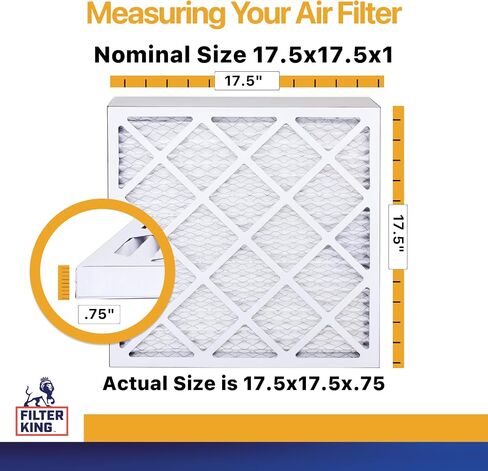 مرشح الملك 17.5x17.5x1 مرشح الهواء | 4 حزمة | MERV 13 HVAC مطوي المرشحات الفرن A/C | صنع في الولايات المتحدة | الحجم الفعلي: 17.5 × 17.5 × .75 " in Kuwait