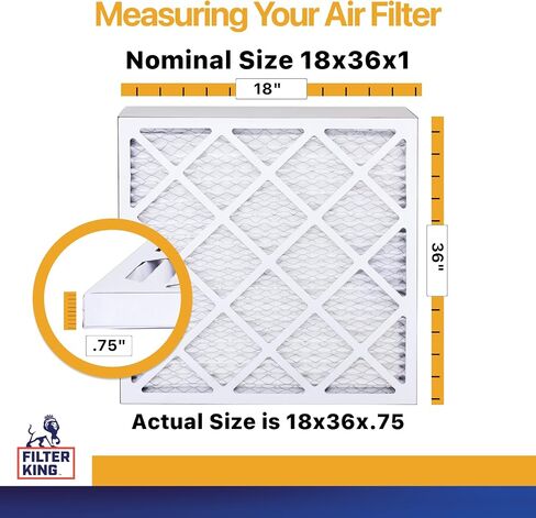 مرشح الملك 17.5x17.5x1 مرشح الهواء | 4 حزمة | MERV 13 HVAC مطوي المرشحات الفرن A/C | صنع في الولايات المتحدة | الحجم الفعلي: 17.5 × 17.5 × .75 " in Kuwait