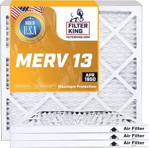 مرشح الملك 17.5x17.5x1 مرشح الهواء | 4 حزمة | MERV 13 HVAC مطوي المرشحات الفرن A/C | صنع في الولايات المتحدة | الحجم الفعلي: 17.5 × 17.5 × .75 " in Kuwait