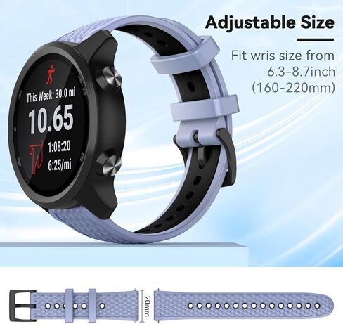ISABAKE 20MM Watch Band Compatible with Coros Pace 2 / Coros Apex 42mm / Apex 2, Quick Release Soft Silicone Replacement Strap for Coros Pace 2 Smart Watch Women Men in Kuwait