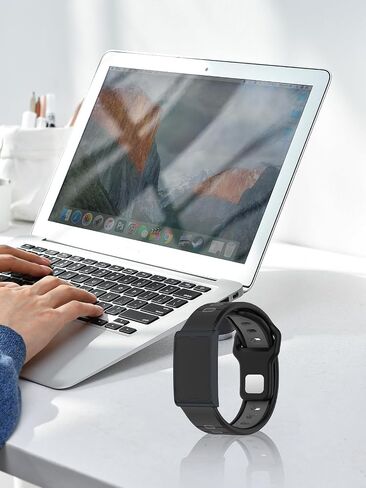 Sport Band Compatible with Amazfit Helio Strap Fitness Tracker Wristband Ultra Soft Liquid Silicone Breathable and Sweat Proof, Quick Detachable Design,2 pack. in Saudi Arabia