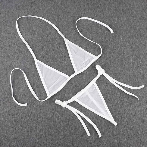 Womens See Through Bikini Sheer Micro Bikini Sexy Triangle Thong G String Bathing Suit Private Wear OneSize 2-8 in Saudi Arabia