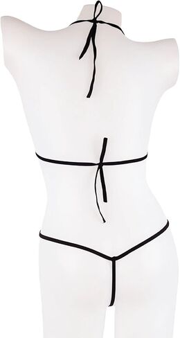 Womens See Through Bikini Sheer Micro Bikini Sexy Triangle Thong G String Bathing Suit Private Wear OneSize 2-8 in Saudi Arabia