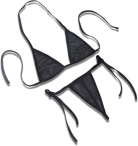 Womens See Through Bikini Sheer Micro Bikini Sexy Triangle Thong G String Bathing Suit Private Wear OneSize 2-8 in Saudi Arabia