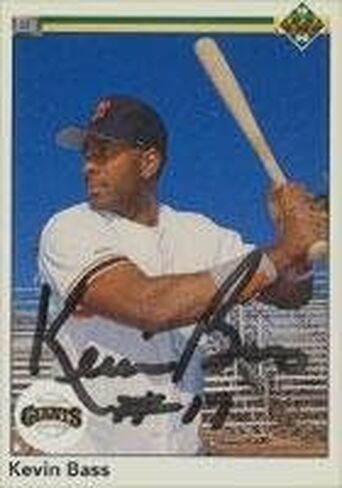Kevin Bass San Francisco Giants 1990 Upper Deck Card. يأتي هذا العنصر مع شهادة أصالة من رياضة السيارات. موقعة - MLB بطاقات البيسبول موقعة in Kuwait