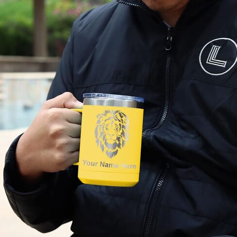 LASERGRAM 15oz مكسر القهوة المعزول ، العلم Gadsden ، نقش مخصص (أصفر) in Kuwait