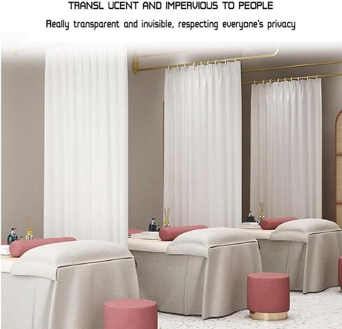 SALON SALON SALON SARTAIN SARTAIN SURTIONS LOND على شكل حرف U ROD ROD BEATH BEDER Health Center Surtain Privacy Bed (اللون: أبيض ، الحجم: قضيب 200 سم) in Saudi Arabia