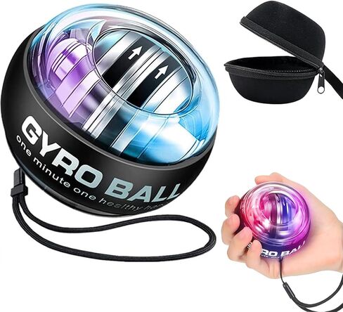 Torque-Ball Hand Exerciser, Wrist Power Gyro Ball, Forearm Strengthener, Grip Strength Trainer, Hand Strengthening Devices, Wrist Trainer Balls, Finger Exerciser, Auto-Start Colorful Lighting in Kuwait