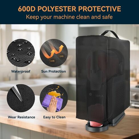 Slushie Machine Cover for Ninja SLUSHi FS301C/FS301/FS300/FS299, Heat-Resistant Waterproof Dust-Proof 600D Polyester Slushie Cover with Storage Bag, 1 Microfiber Cloth (Random Color) in Saudi Arabia