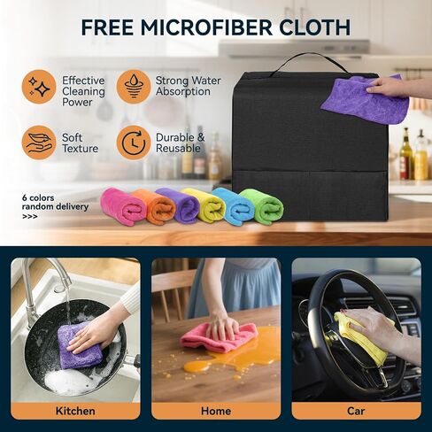 Slushie Machine Cover for Ninja SLUSHi FS301C/FS301/FS300/FS299, Heat-Resistant Waterproof Dust-Proof 600D Polyester Slushie Cover with Storage Bag, 1 Microfiber Cloth (Random Color) in Saudi Arabia