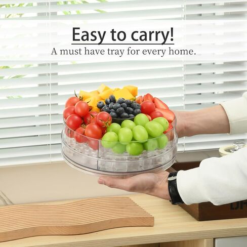 Caddy Caddy Compled LCE ، مع 4 حاويات وأواني بارزة ناعمة ، يقدم إمدادات شريط Mimosa الدرج ، الفواكه ، التاكو ، المعجنات ، مقبلات الحفلات (شفافة) in Kuwait