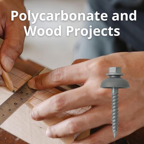Polycarbonate Tapping Screws for Wood – 2" Outdoor Screws with Expansion Cutters & Sealing Dome Washers – Waterproof, Anti-Corrosion – Fencing & Exterior Projects 50 Pack in Saudi Arabia