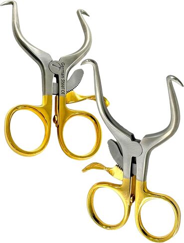 Peiatric Gelpi Retractor 3.5" Self-Retaining with Lock Ratcheting Mechanism Gold Rings Veterinary Retractor - German Stainless Steel (1) in Kuwait