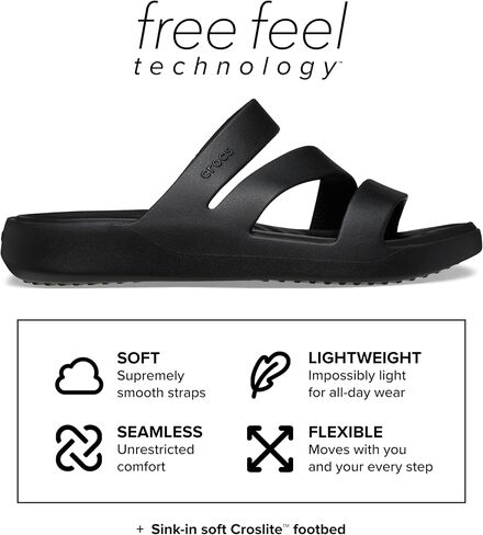 Crocs Women's Getaway Strappy Sandals, Silver, 8 in Saudi Arabia