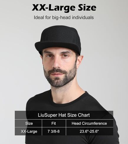 LiuSuper XXL Snapback Hats for Men, Flat Brim Hats for Men, Adjustable Mesh Trucker Hat for Women Big Head in Kuwait