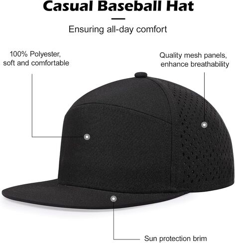 LiuSuper XXL Snapback Hats for Men, Flat Brim Hats for Men, Adjustable Mesh Trucker Hat for Women Big Head in Kuwait