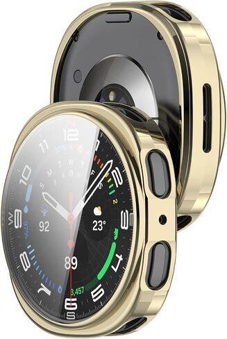 Cases Compatible with Samsung Galaxy Watch 8 40mm with Screen Protector, Flexible TPU Shockproof Scratch Proof Cover Case (Gold) in Kuwait