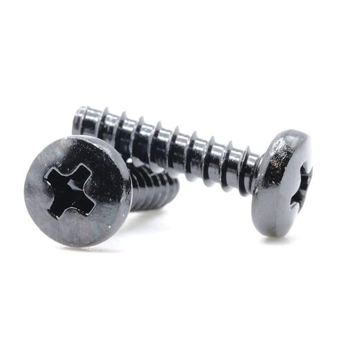 replacementscrews t4 x 16mm متري براغي النقر على النقر على الخيط الذاتي (قطرها 4 مم ، طول 16 مم ، طرف حادة) محرك فيليبس رأس - أكسيد أسود (حزمة 5) in Saudi Arabia