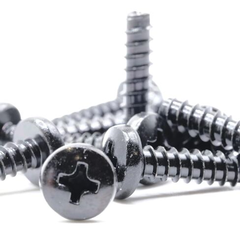 replacementscrews t4 x 16mm متري براغي النقر على النقر على الخيط الذاتي (قطرها 4 مم ، طول 16 مم ، طرف حادة) محرك فيليبس رأس - أكسيد أسود (حزمة 5) in Saudi Arabia