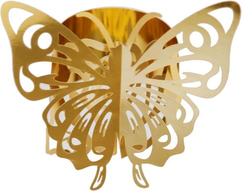 50pcs Bling Iridescent Butterfly Napkin Rings Holder Buckles for Table Decorations,Dinner,Wedding,Party,DIY Decoration,Reusable Paper Napkin Holders (Silver, 1.7inch) in Kuwait
