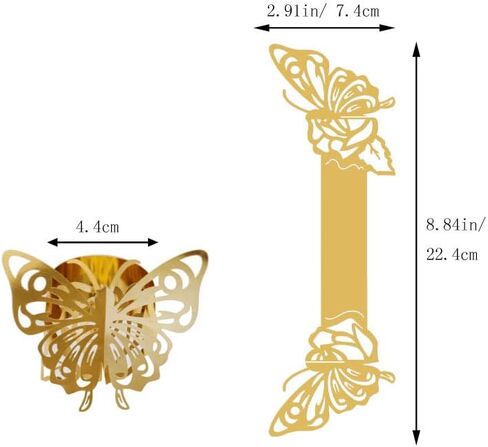 50pcs Bling Iridescent Butterfly Napkin Rings Holder Buckles for Table Decorations,Dinner,Wedding,Party,DIY Decoration,Reusable Paper Napkin Holders (Silver, 1.7inch) in Kuwait