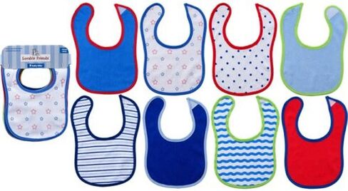 Luvable Friends Unisex Baby Cotton Terry Bibs, Boy Solid, One Size in Kuwait