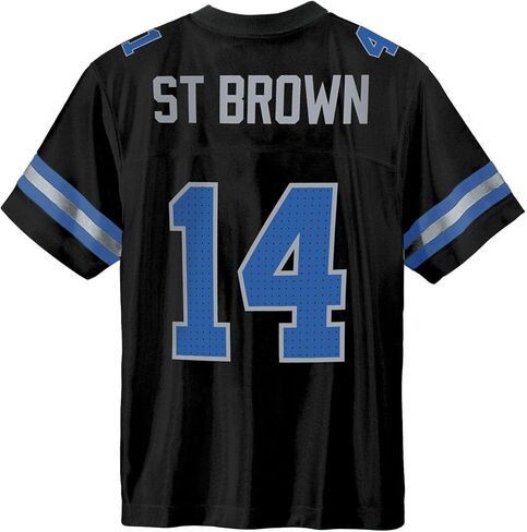 Amon-ra St. Brown Detroit Lions Black #14 NFL Kids Youth 4-20 Name and Number Alternate Away Player Football Jersey in Saudi Arabia
