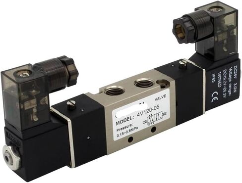 4V120-06 Five-Way 2-Position Solenoid Valve DC12V DC24V AC110V AC220V Pneumatic air Solenoid Valve(8mm fittings-01) in Kuwait