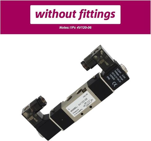 4V120-06 Five-Way 2-Position Solenoid Valve DC12V DC24V AC110V AC220V Pneumatic air Solenoid Valve(8mm fittings-01) in Kuwait