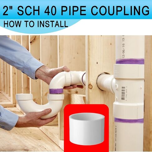 (2" PVC Elbow, 3 Pack) Asterbacks 2 inch PVC 90 Degree Elbow Schedule 40 White Pipe Fittings Connectors PPT-877(3 PCS) in Saudi Arabia
