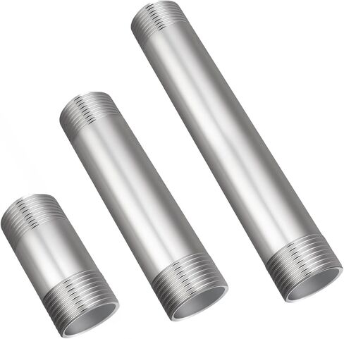 3pcs 304 تركيبات أنابيب الحلمة الفولاذ المقاوم للصدأ 3/4 "NPT x 3/4" NPT ذكور ملولبة ، طول توصيل أنابيب المصبوب الحلمة الطول (2 "، 4" ، 6 ") in Kuwait