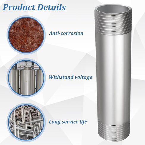 3pcs 304 تركيبات أنابيب الحلمة الفولاذ المقاوم للصدأ 3/4 "NPT x 3/4" NPT ذكور ملولبة ، طول توصيل أنابيب المصبوب الحلمة الطول (2 "، 4" ، 6 ") in Kuwait