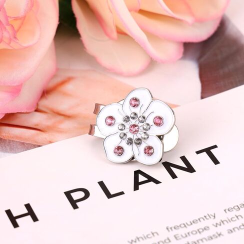 Magnetic Golf Ball Marker with Hat Clip, Flower Shape Magnet Hat Clip Ball Marker Holders Golf Accessories Decoration for Bag Cap Glove Women Men Golfer Gift (White) in Saudi Arabia