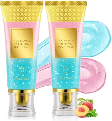 Niacinamide تبييض معجون الأسنان 2Pack-رعاية اللثة تقوية ، مينا الأسنان ، منع التجاويف ، التنفس الطازج ، اللطيف وغير الشاحن ، خالي من الفلورايد in Kuwait