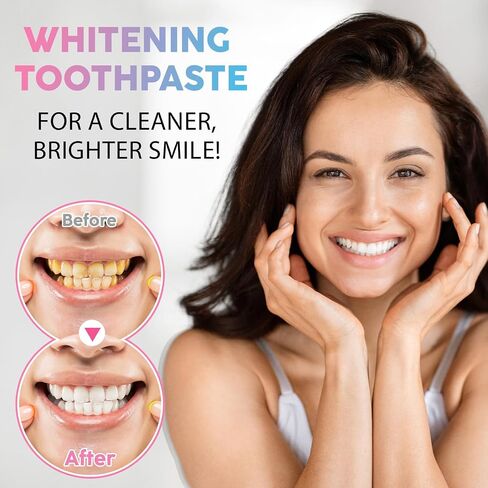 Niacinamide تبييض معجون الأسنان 2Pack-رعاية اللثة تقوية ، مينا الأسنان ، منع التجاويف ، التنفس الطازج ، اللطيف وغير الشاحن ، خالي من الفلورايد in Kuwait