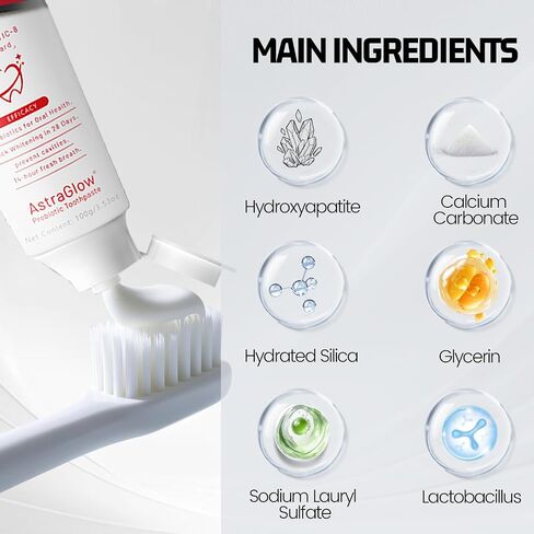 SP-8 Whitening Toothpaste, Preventing Tooth Decay, 8 Probiotics, Fluoride-Free & Long Time Fresh Breath 3.53 oz (2) in Saudi Arabia